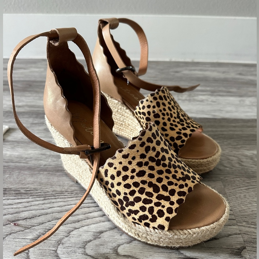 Matisse Roman Leopard Wedge Espadrille Sandals